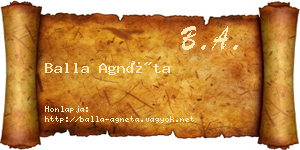 Balla Agnéta névjegykártya